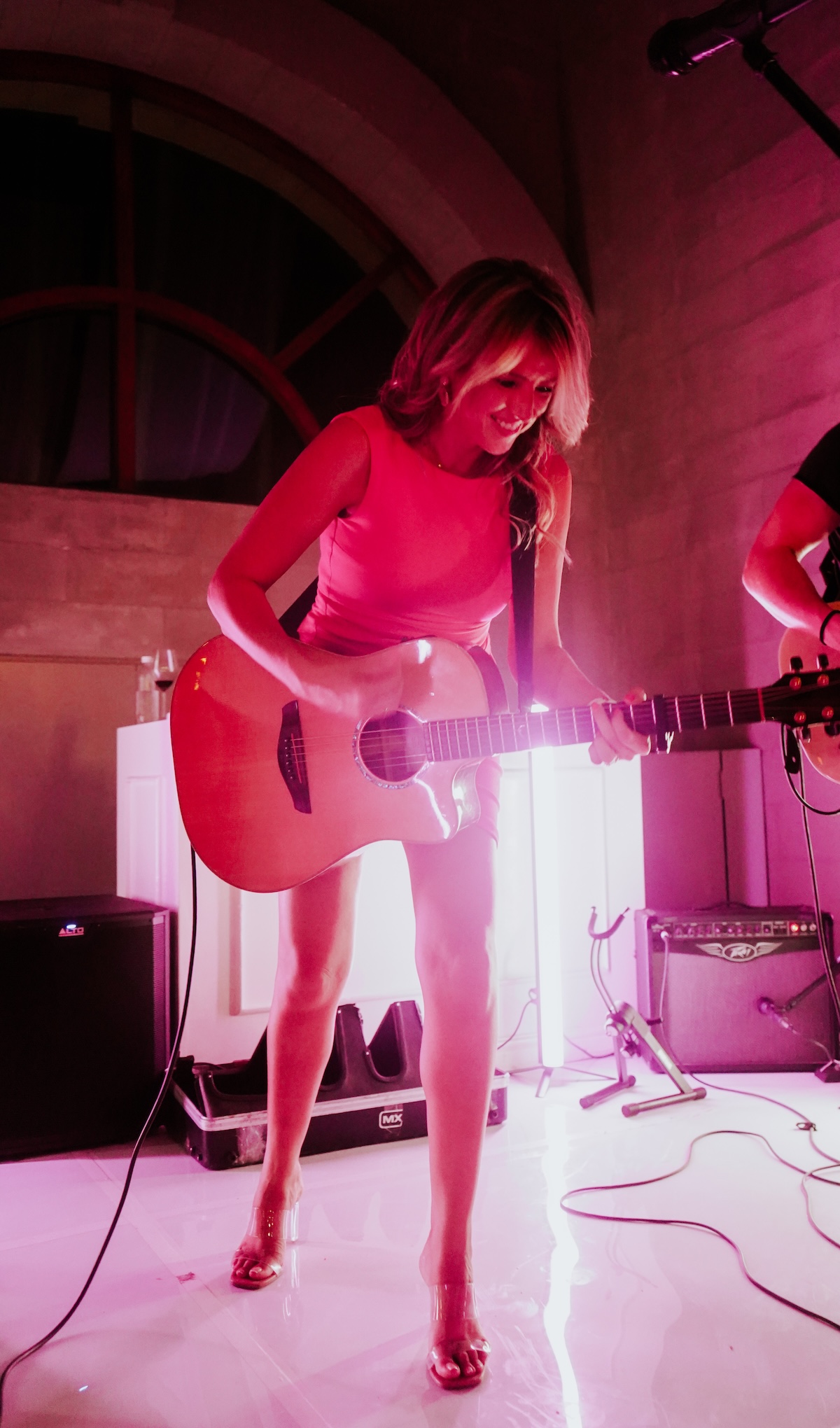 Miss Day performing at a wedding reception